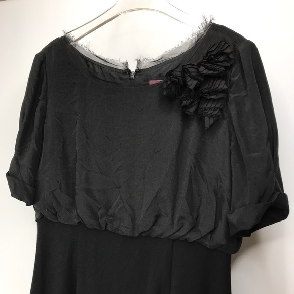 Eliza J Dress Black Silk Special Occasion Party Date Cocktail Wedding LBD Prom - Picture 2 of 16